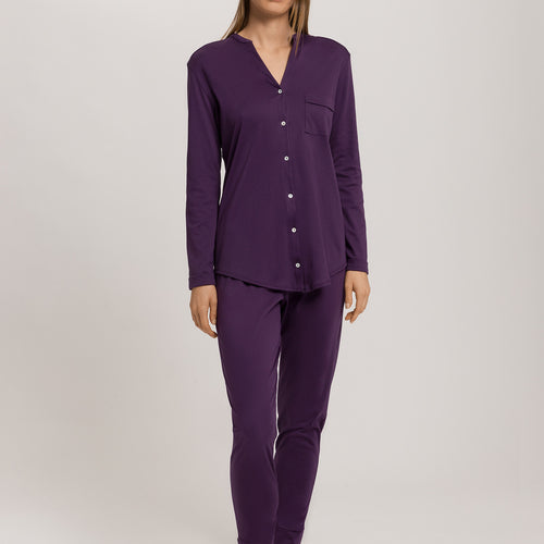 Pure Essence Button Front Soft Cotton Pajama Set | Amethyst 77949-2431