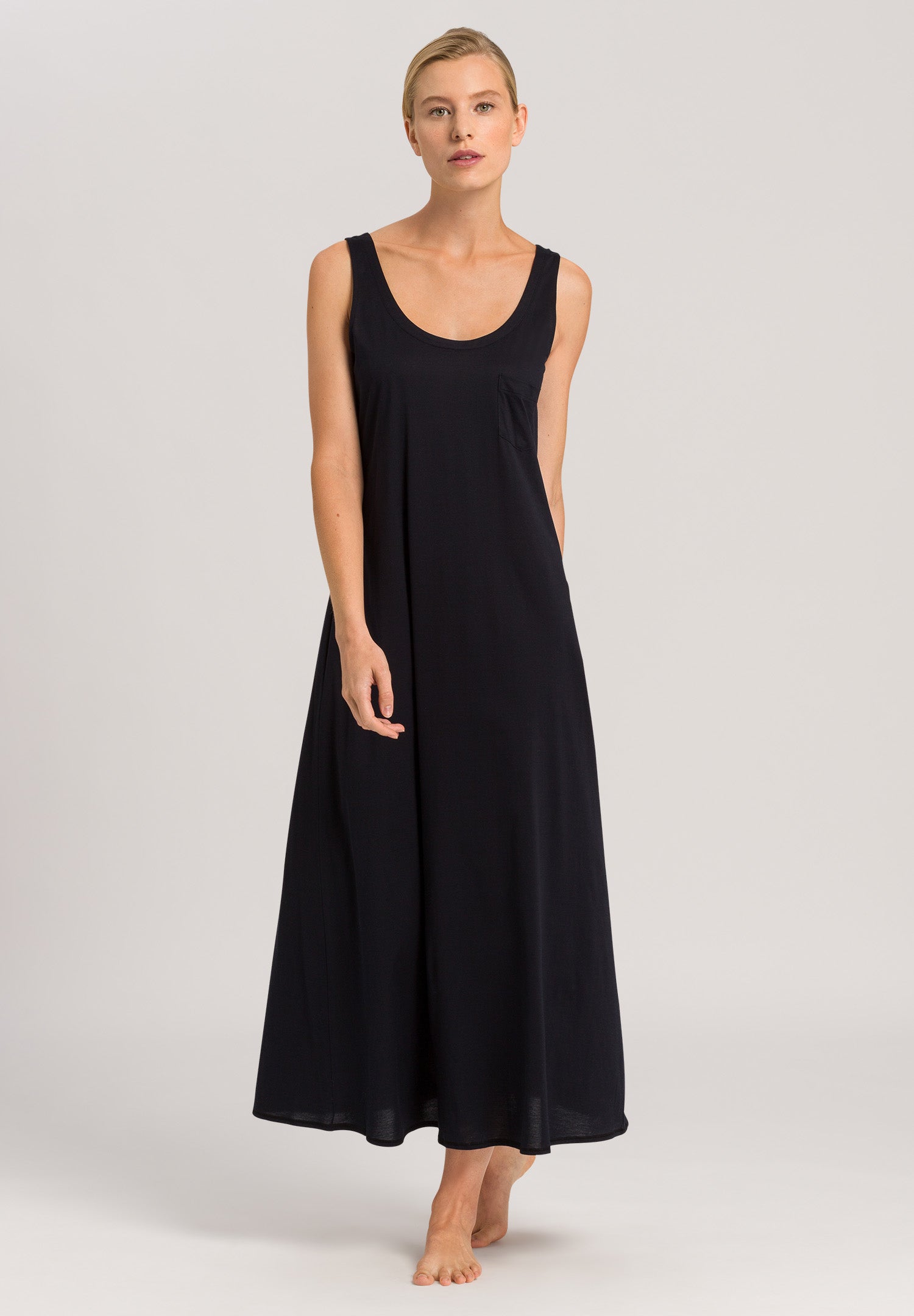 77951 Cotton Deluxe Long Tank Gown - 019 Black