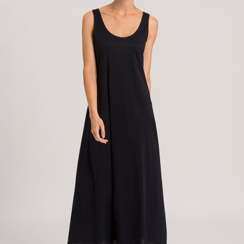 77951 Cotton Deluxe Long Tank Gown - 019 Black