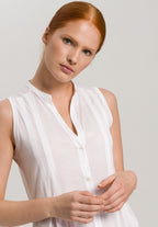 77952 Cotton Deluxe Button Front Tank Gown - 101 White
