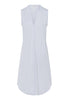 77952 Cotton Deluxe Button Front Tank Gown - 511 Blue Glow