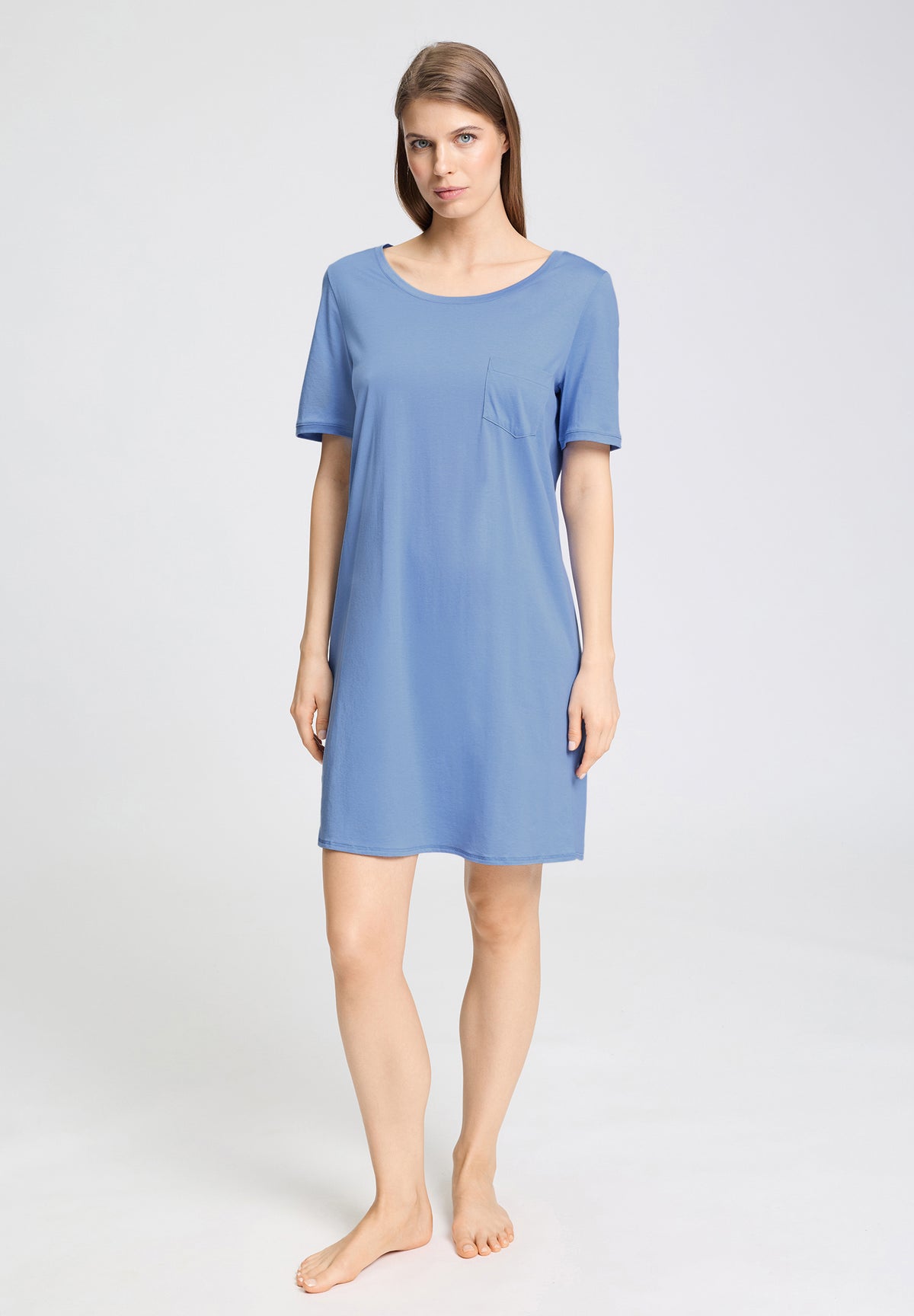 Cotton Deluxe Round Neck Cotton Nightgown | Bluebird 77953-2599