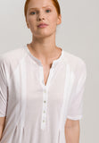 77954 Cotton Deluxe Short Sleeve Button Front Gown - 101 White