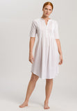 77954 Cotton Deluxe Short Sleeve Button Front Gown - 101 White