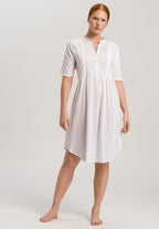 77954 Cotton Deluxe Short Sleeve Button Front Gown - 101 White