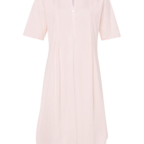 77954 Cotton Deluxe Short Sleeve Button Front Gown - 1334 Crystal Pink