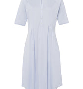 77954 Cotton Deluxe Short Sleeve Button Front Gown - 511 Blue Glow