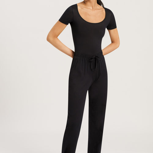 77955 Cotton Deluxe Drawstring Long Pant - 019 Black