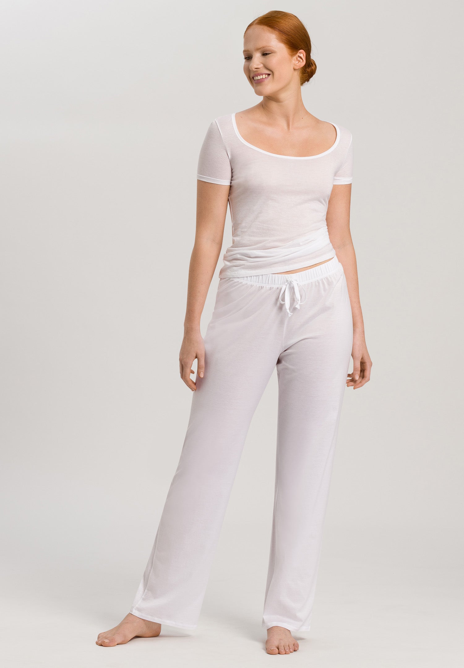 77955 Cotton Deluxe Drawstring Long Pant - 101 White