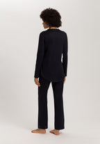 Cotton Deluxe Button Front Pajama Set | Black 77956-019