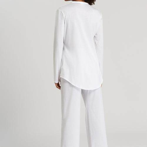 77956 Cotton Deluxe L/Slv Btt Front Pajama - 101 White