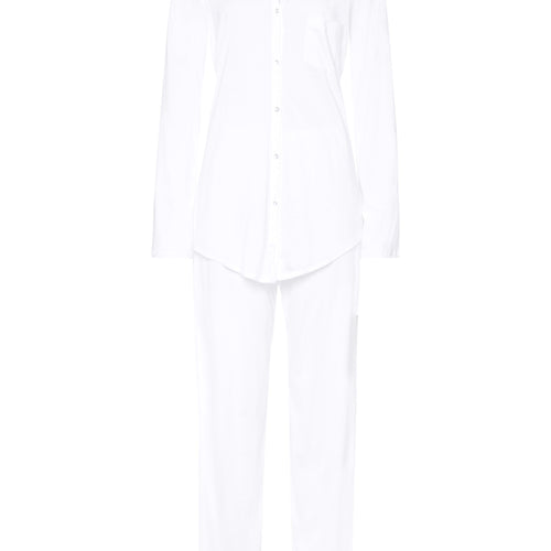 77956 Cotton Deluxe L/Slv Btt Front Pajama - 101 White