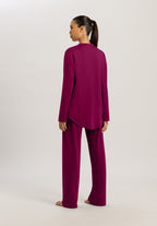 Cotton Deluxe Button Front Cotton Pajama Set   | Deep Poppy 77956-2405