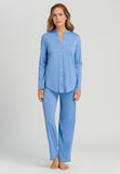 77956 Cotton Deluxe L/Slv Btt Front Pajama - 2596 Azurine