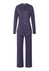 Cotton Deluxe Button Front Pajama Set | Blue Stone 77956-2610