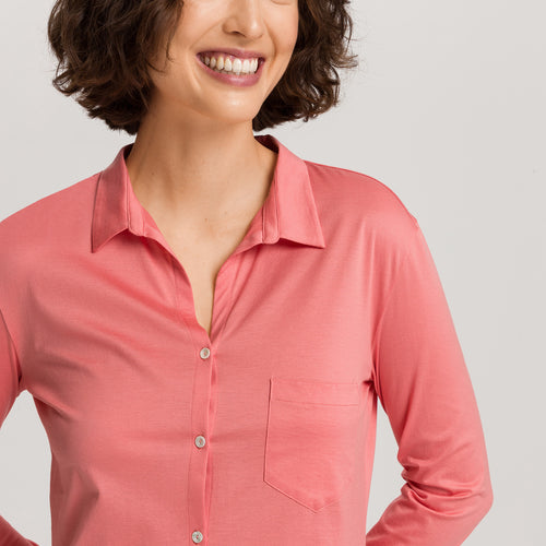 Cotton Deluxe Button Front Cotton Sleep Shirt | Lantana 77958-2347