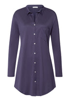 Cotton Deluxe Button Front Cotton Sleep Shirt | Blue Stone 77958-2610