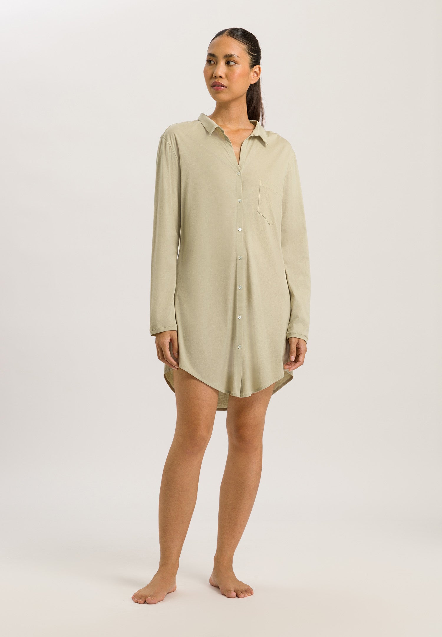 77958 Cotton Deluxe Boyfriend Sleepshirt - 2720 Moss Green