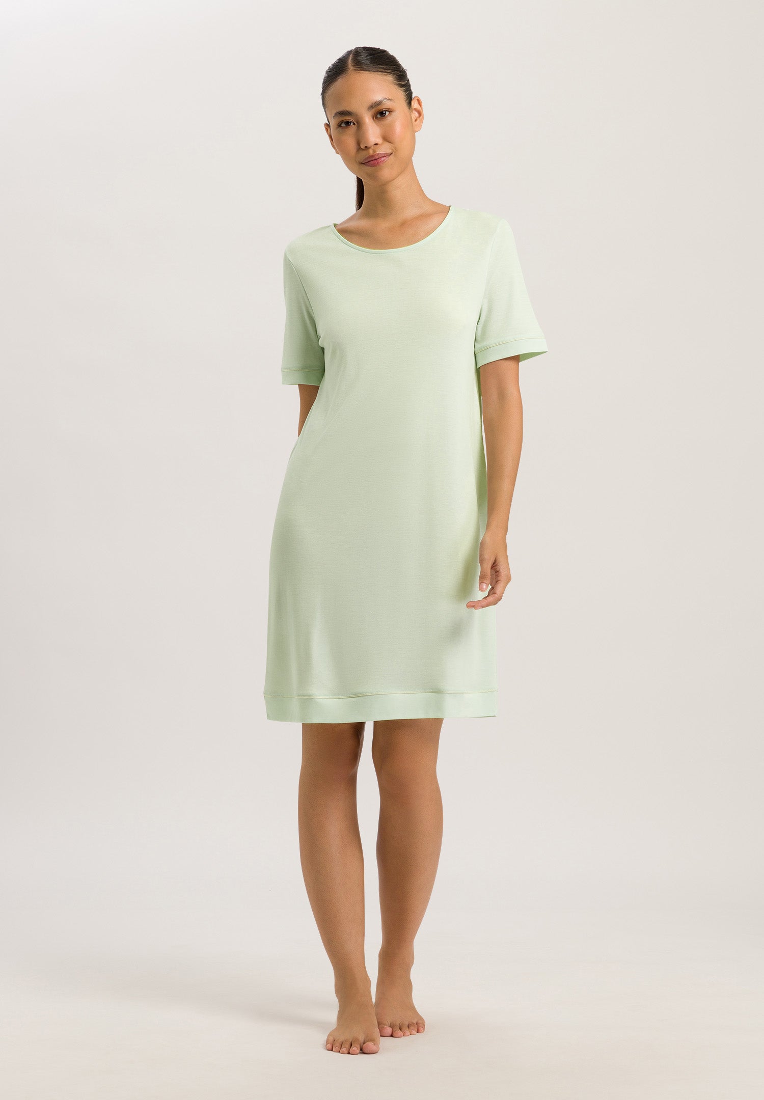 77963 Natural Comfort S/Slv Nightdress - 2706 Green Tea