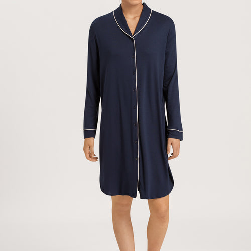 77964 Natural Comfort L/Slv Nightdress - 1610 Deep Navy