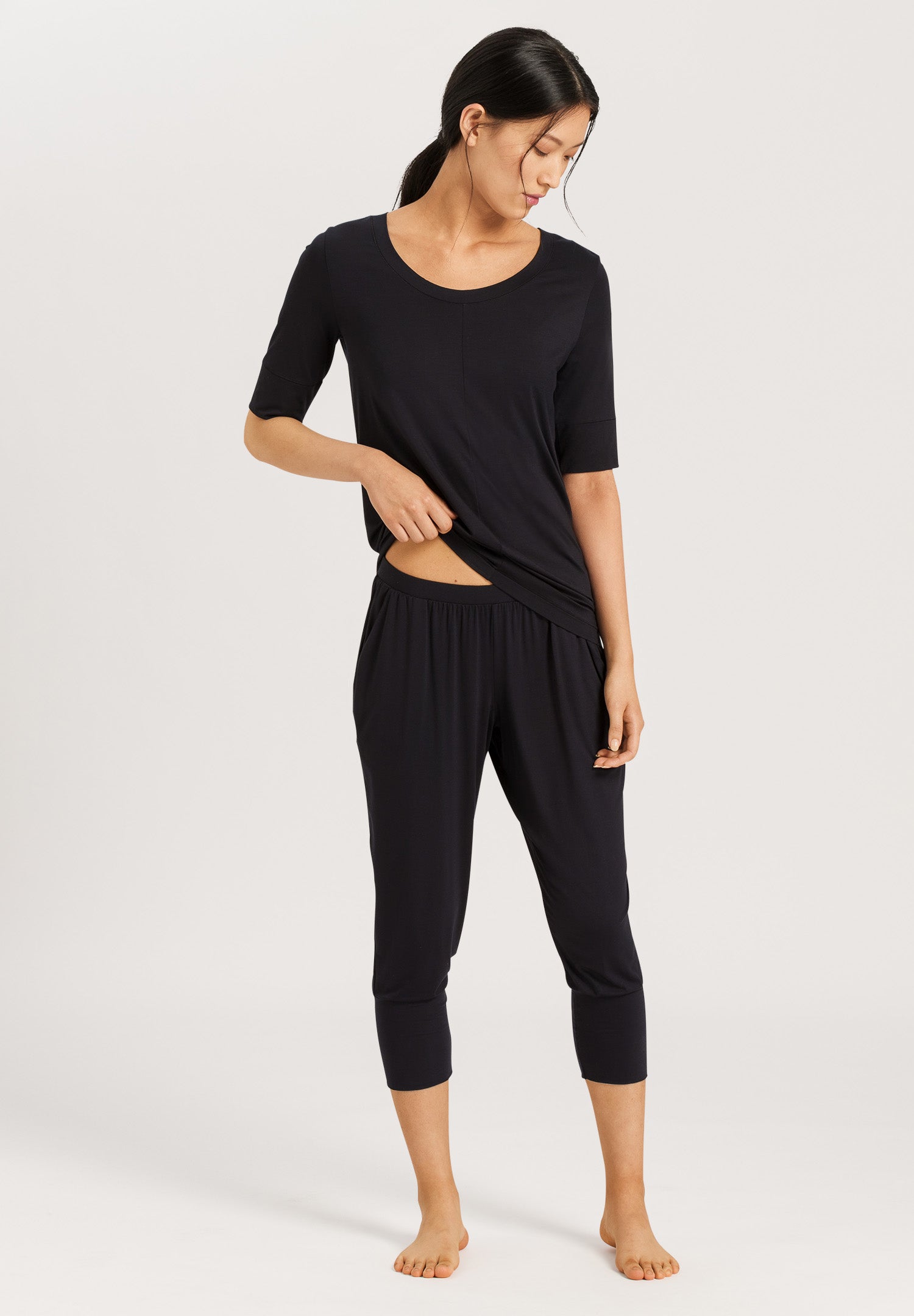 77994 Yoga 3/4 Sleeve Top - 019 Black