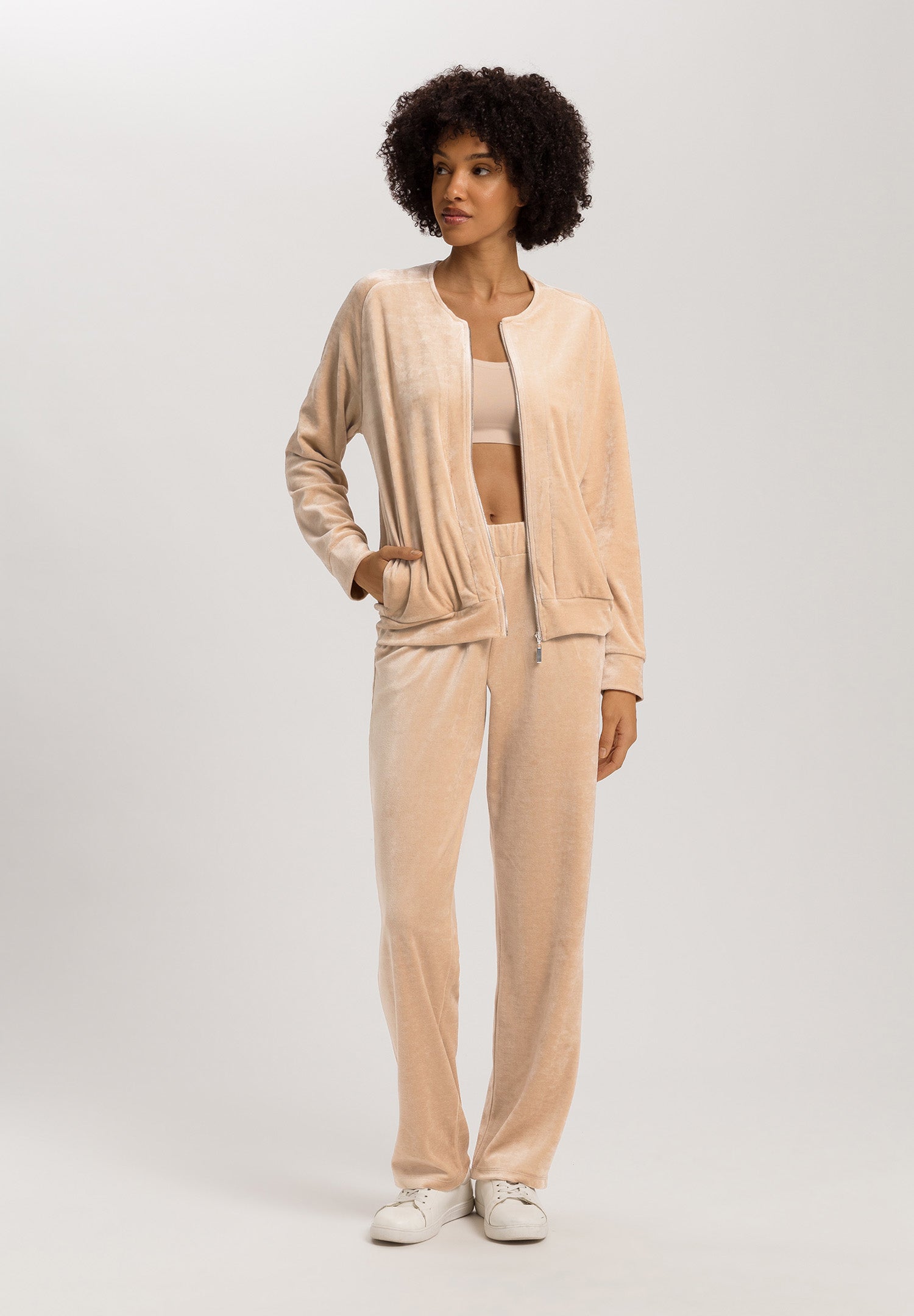 Favourites Zip-Up Velvet Jacket | Coffee Quartz 78145-2216