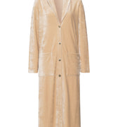 Favourites Shawl Collar Button Up Velvet Robe | Coffee Quartz 78169-2216
