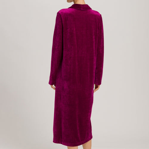 Favourites Shawl Collar Button Up Velvet Robe | Pink Tourmaline 78169-2473