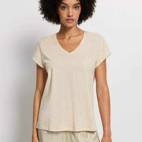 Natural Shirt S/Slv Shirt V-Neck | Oyster Gray 78256-2671