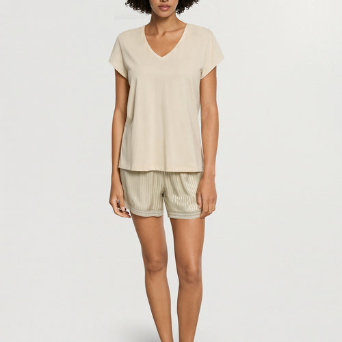 Natural Shirt S/Slv Shirt V-Neck | Oyster Gray 78256-2671