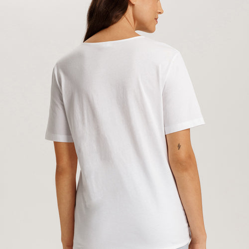 Natural Shirt Cotton Scoop Neck Top With Knot Detail | White 78402-101