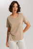 Natural Shirt Cotton Scoop Neck Top With Knot Detail | Iced Cappuccino 78402-2846
