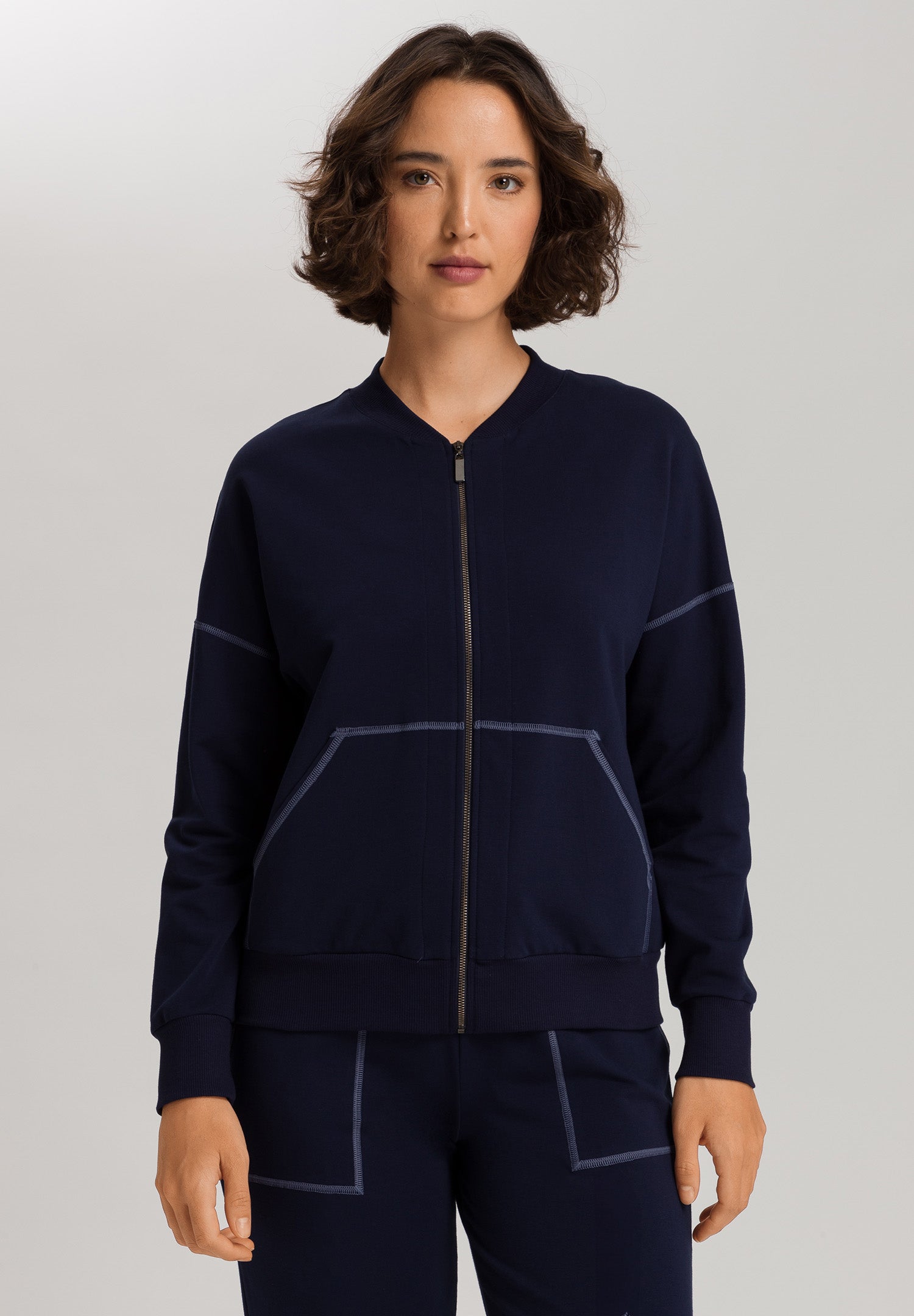 Natural Living Organic Cotton Zip-Up Jacket | Deep Navy 78431-1610