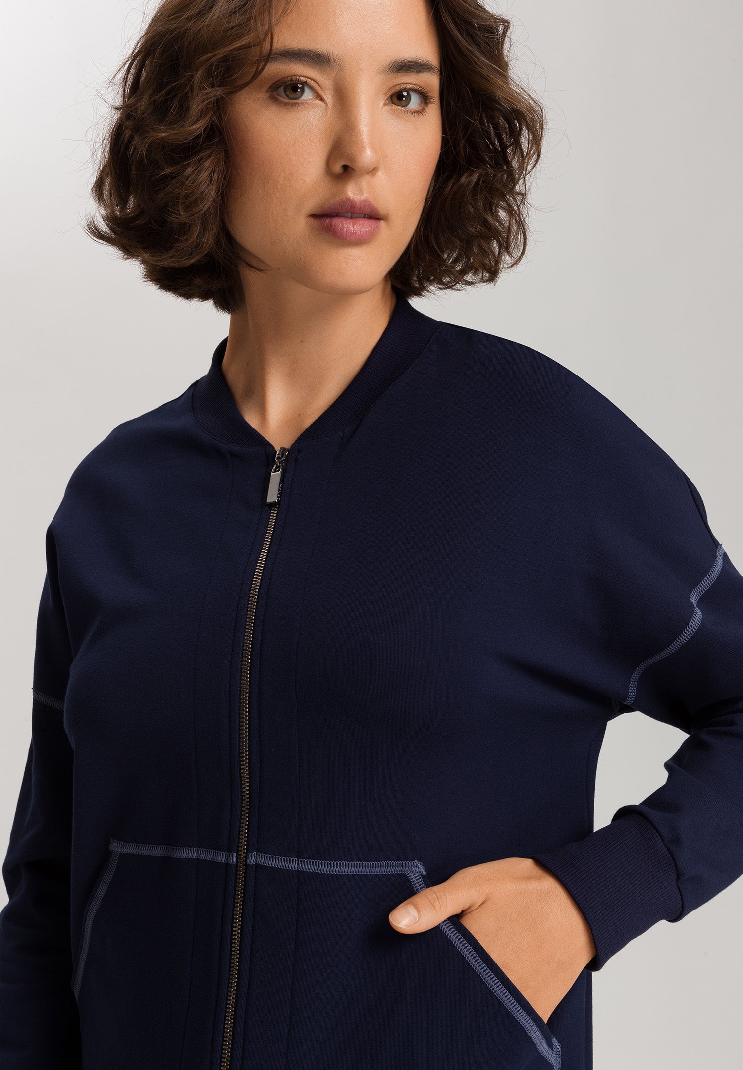 Natural Living Organic Cotton Zip-Up Jacket | Deep Navy 78431-1610
