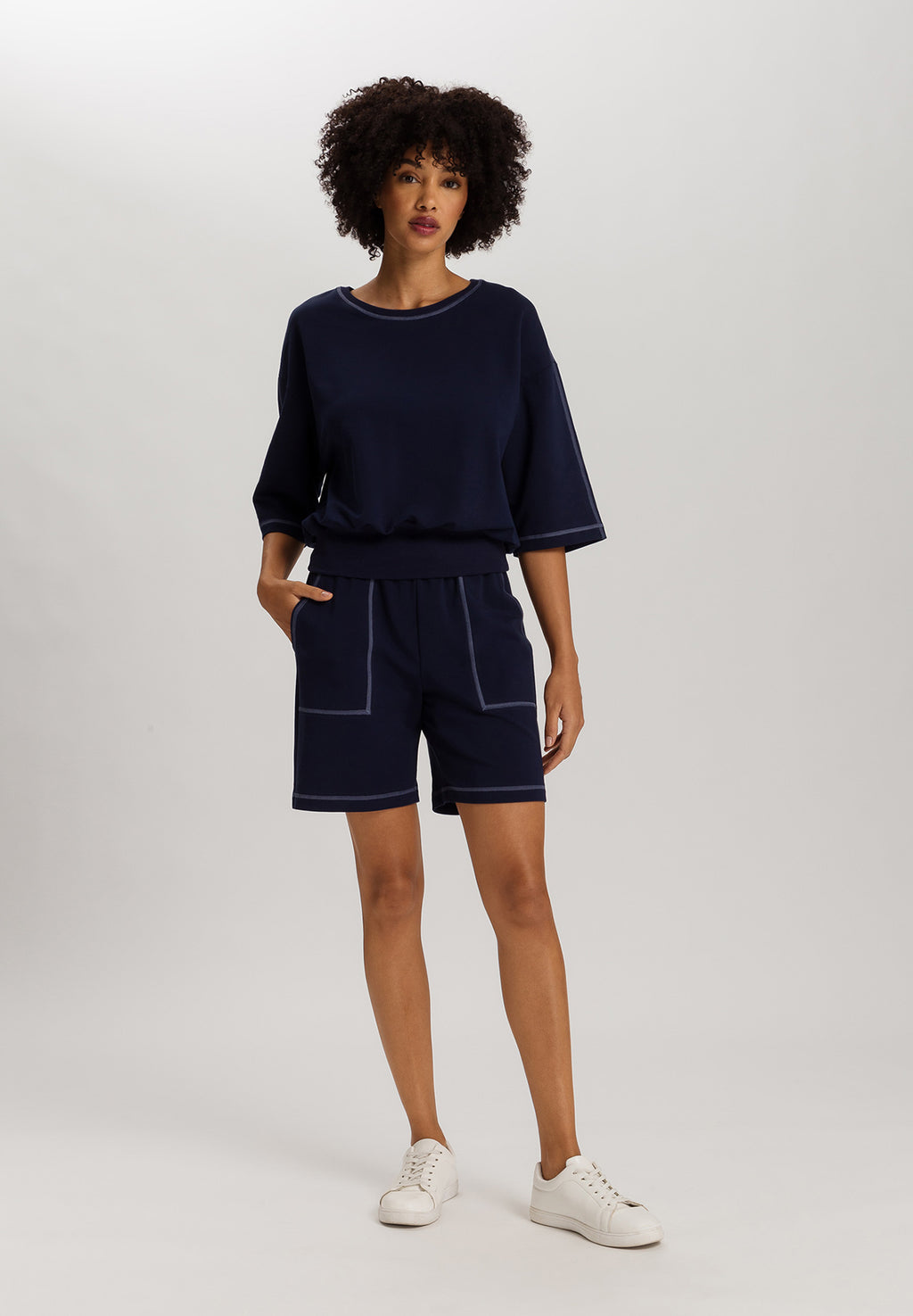 Natural Living Organic Cotton Drawsting Shorts | Deep Navy 78464-1610
