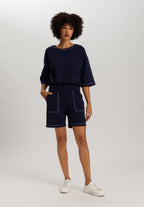 Natural Living Organic Cotton Drawsting Shorts | Deep Navy 78464-1610