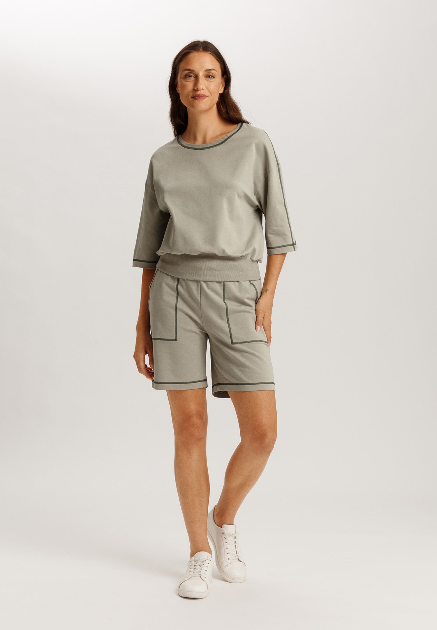 Natural Living Organic Cotton Drawsting Shorts | Crystal Green 78464-2732