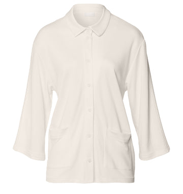 Pure Comfort Tencel™ Button Front Jacket | Misty White 78479-2123