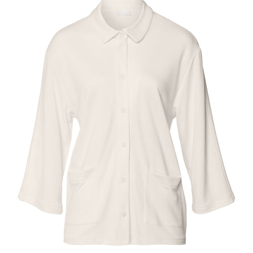 Pure Comfort Tencel™ Button Front Jacket | Misty White 78479-2123