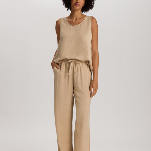 Urban Casuals Relaxed Linen Blend Tank Top | Iced Cappuccino 78524-2846