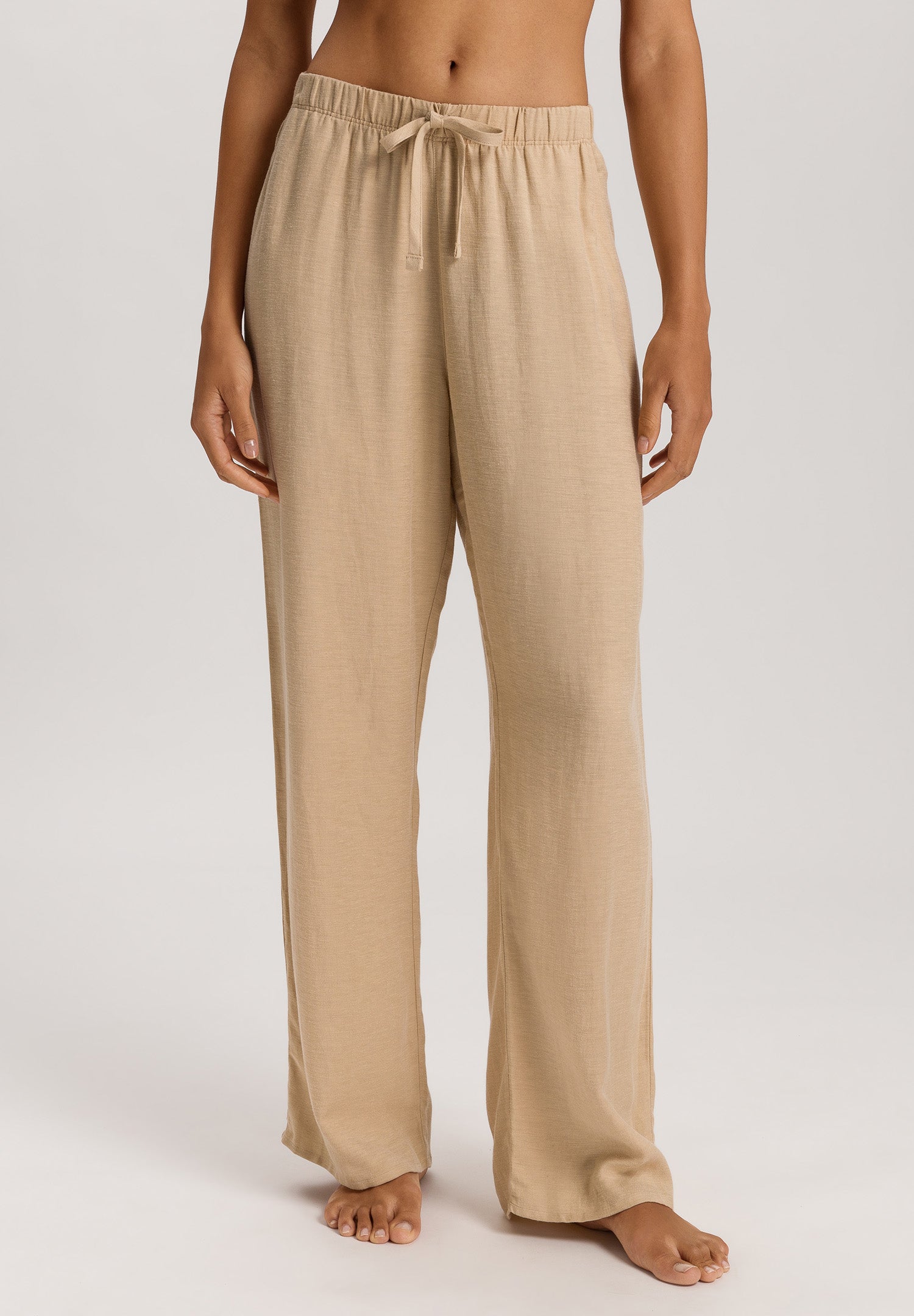 Urban Casuals Linen Blend Drawstring Pants | Iced Cappuccino 78537-2846