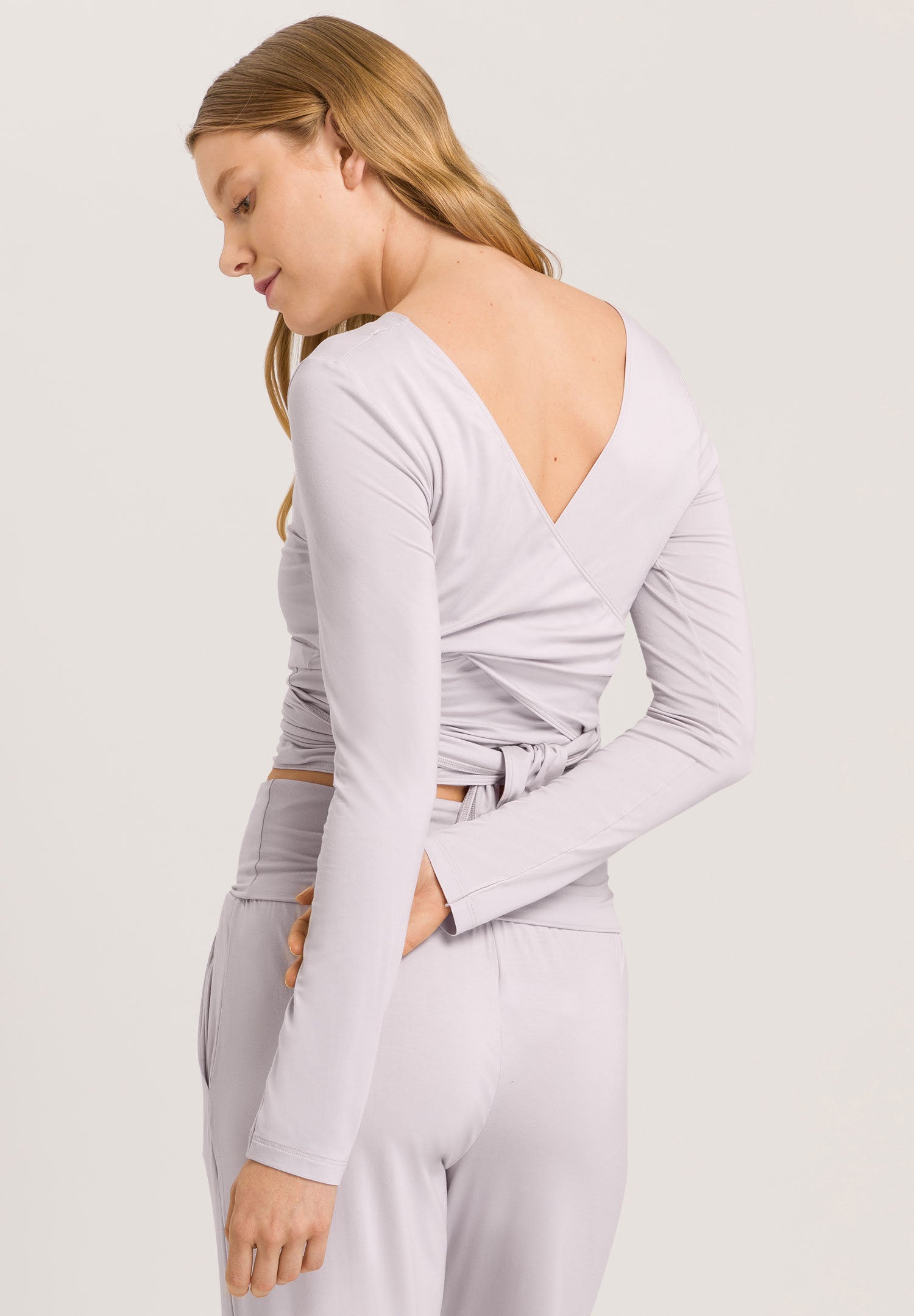 78800 Yoga L/Slv Wrap Shirt - 2461 Lilac Marble