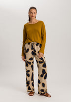 Summer Knits Relaxed Linen Blend Round Neck Top | Golden Cumin 78878-2803