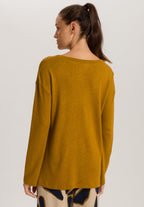 Summer Knits Relaxed Linen Blend Round Neck Top | Golden Cumin 78878-2803