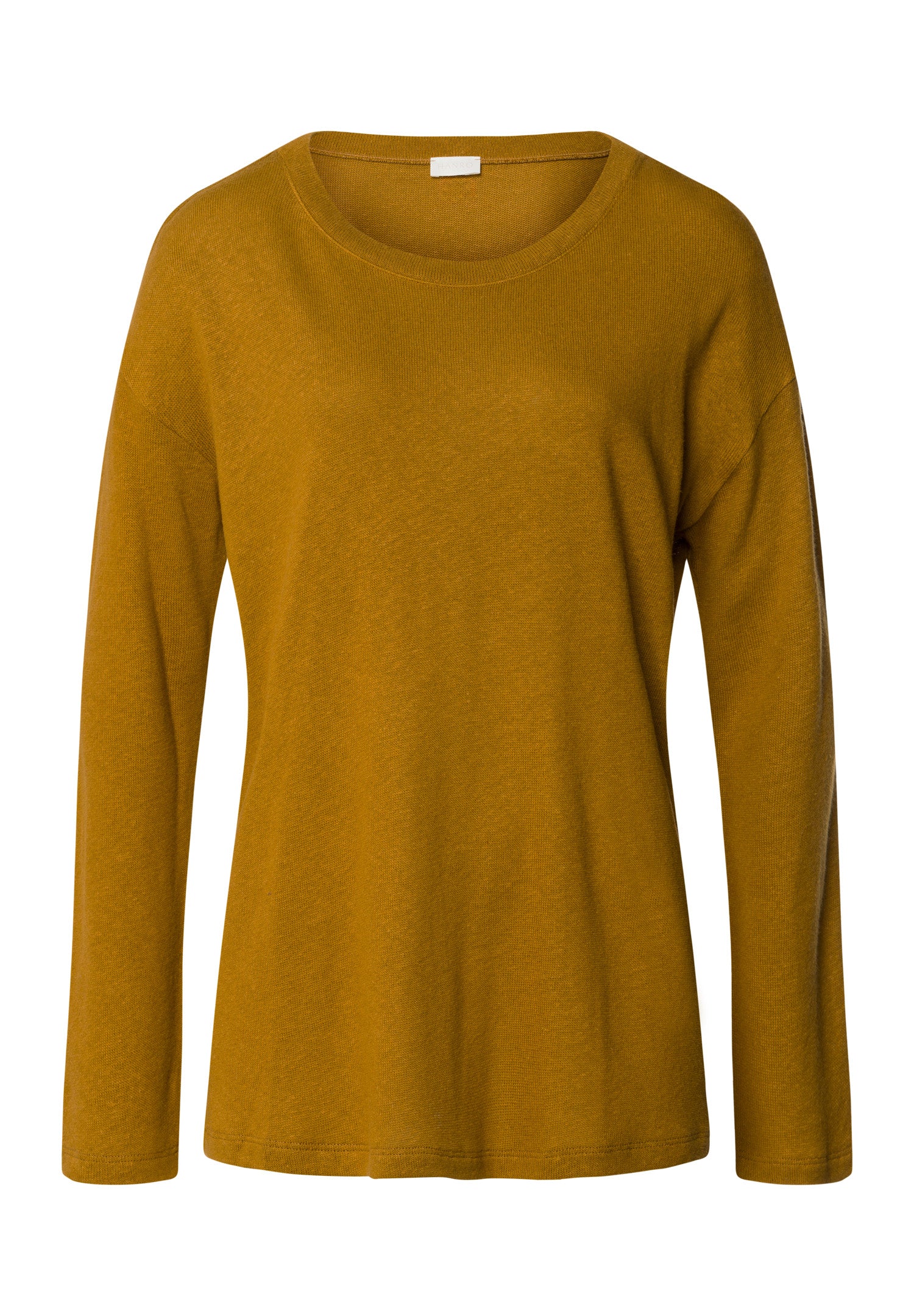 Summer Knits Relaxed Linen Blend Round Neck Top | Golden Cumin 78878-2803