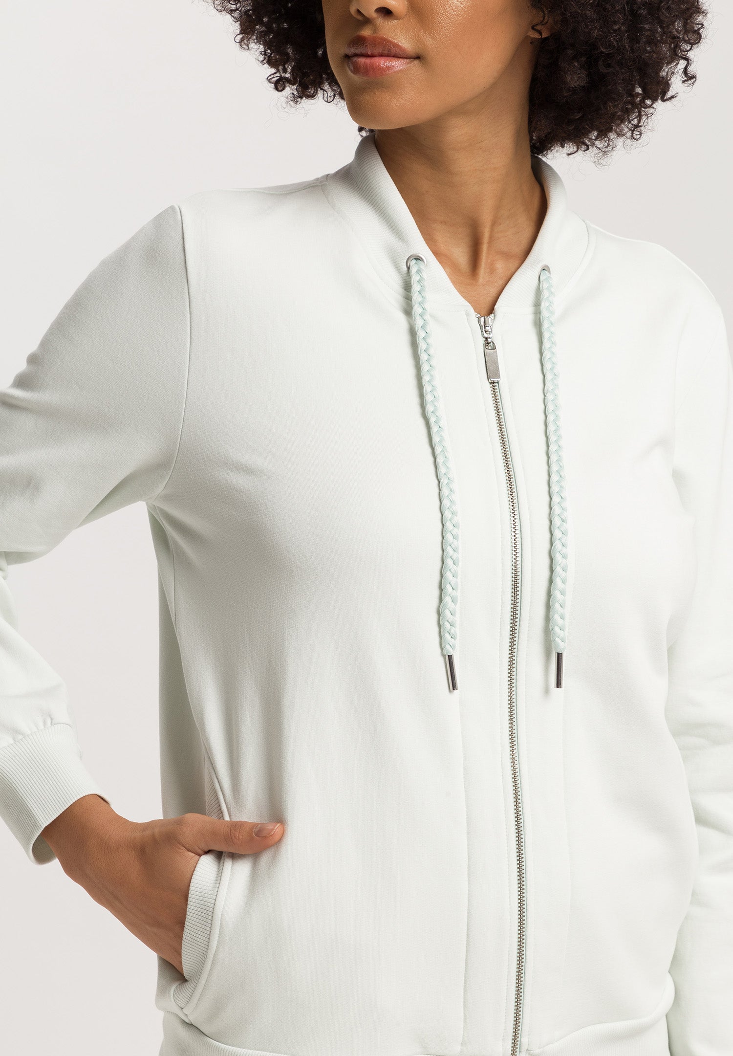 Natural Living Organic Cotton French Terry  Jacket | Green Beryl 78885-2707