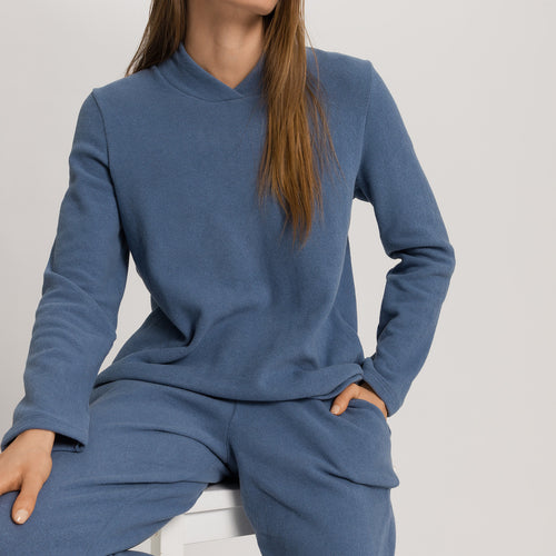 Easy Wear Recycled Cotton Blend Pullover | Delicate Blue 78892-3057