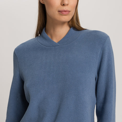 Easy Wear Recycled Cotton Blend Pullover | Delicate Blue 78892-3057