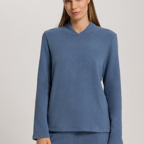 Easy Wear Recycled Cotton Blend Pullover | Delicate Blue 78892-3057