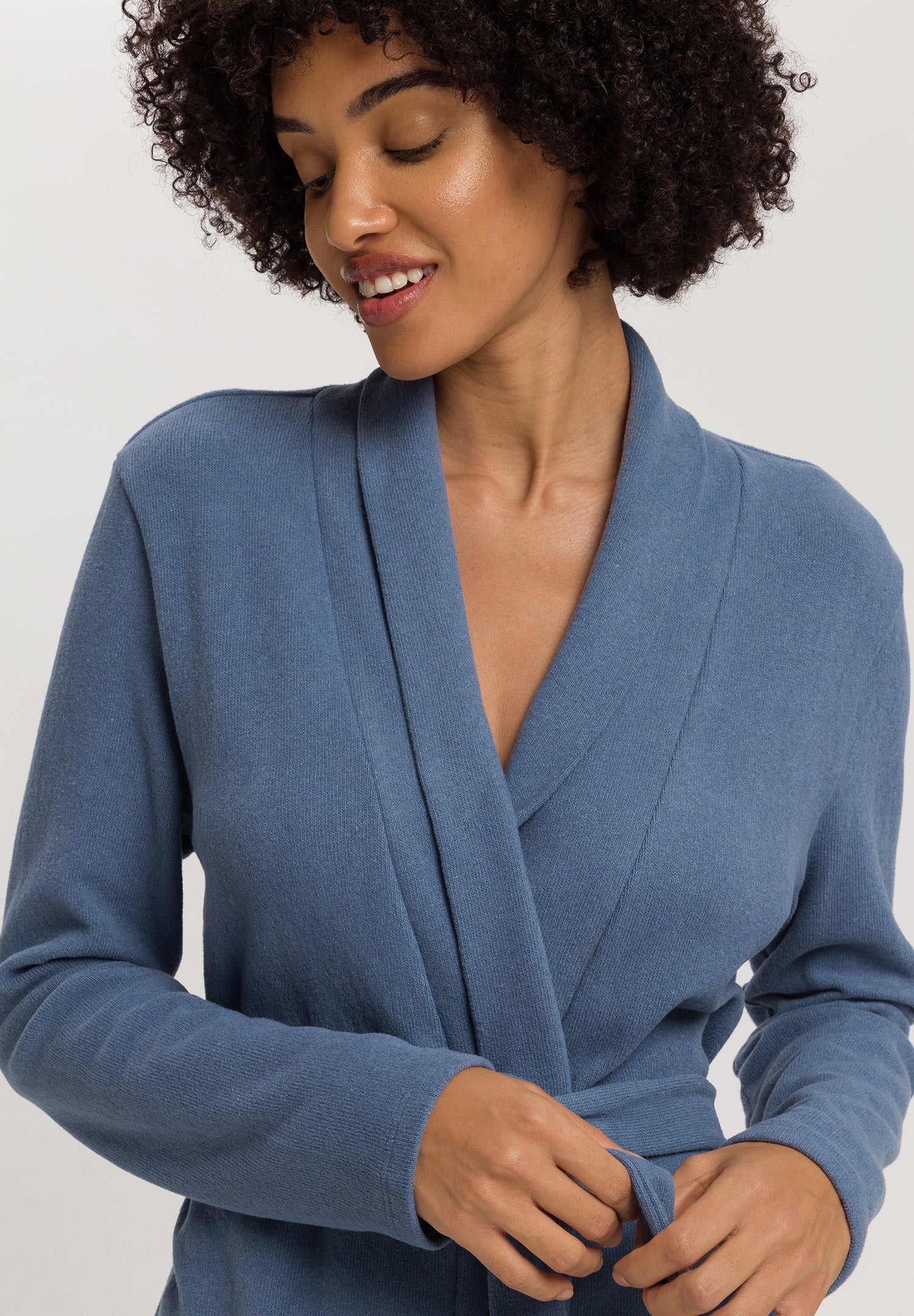 Easy Wear Recycled Cotton Blend Robe | Delicate Blue 78894-3057